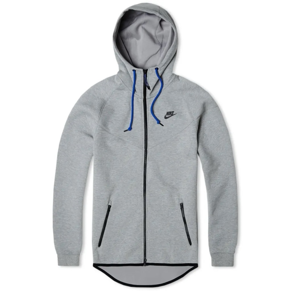 Nike Gray Hoodie with Blue Details
